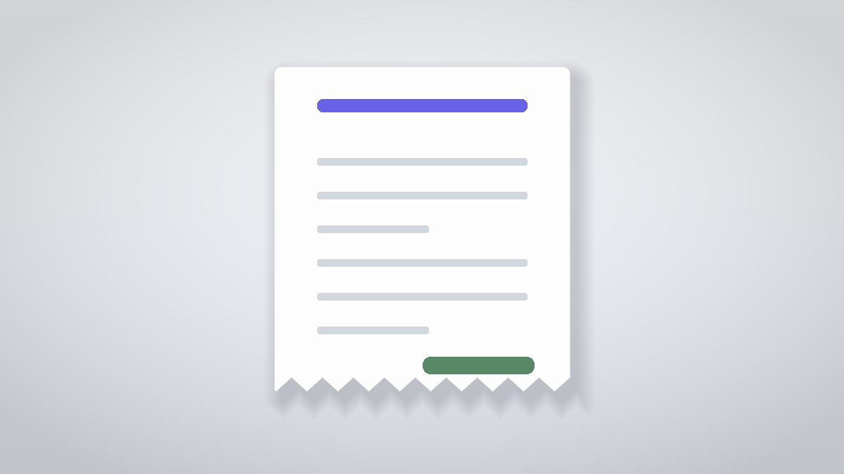 A printed bill with a torn edge