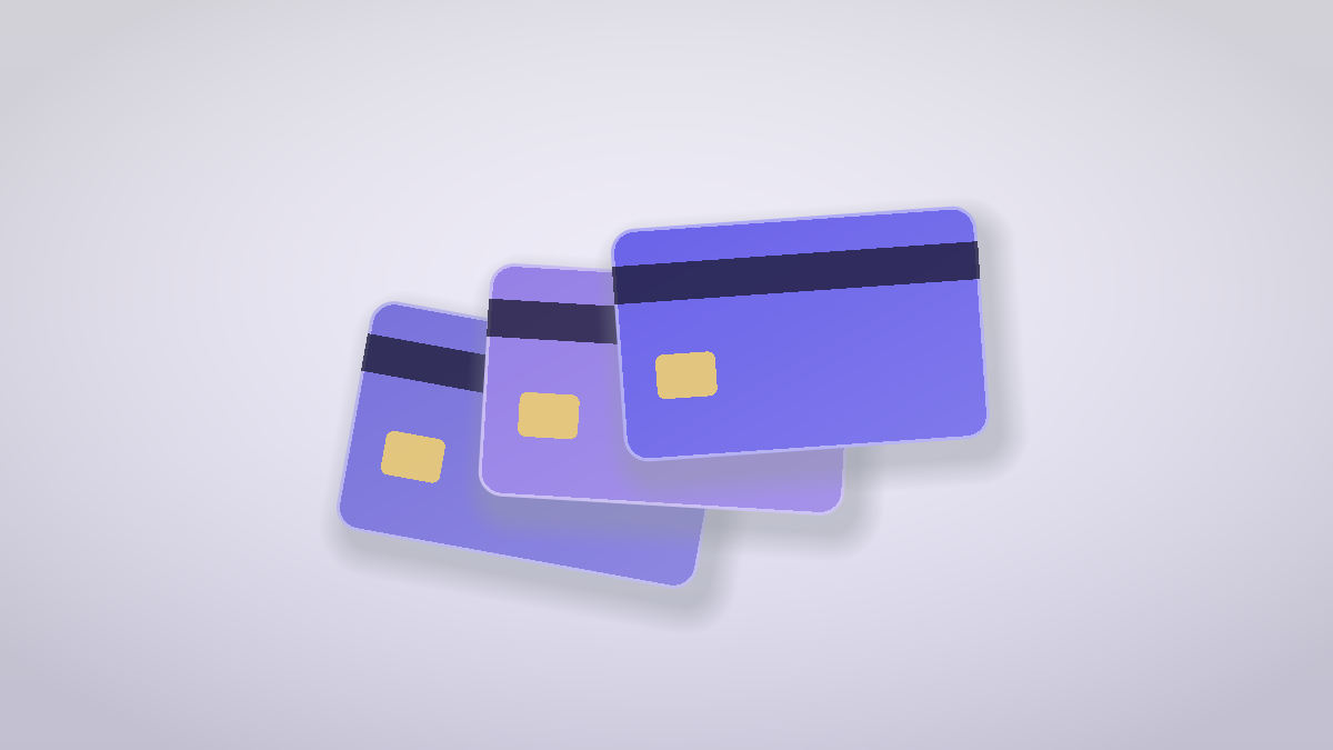 Three gift cards fanned out