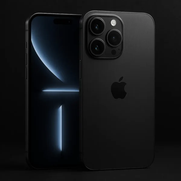 A black smartphone, front and back